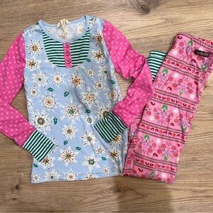 Matilda Jane Pink and Blue Floral Pajama Set